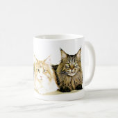 Maine-Waschbär-Katzen-Kätzchen, moderne Kaffeetasse (VorderseiteRechts)