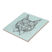 Maine-Waschbär-Porträt Fliese (Seite)