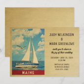 Maine Wedding Invitation Sailboat Einladung (Vorne/Hinten)