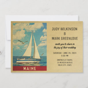 Maine Wedding Invitation Sailboat Einladung