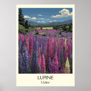 Maine Wild Lupine Blume Landschaftsarchitektur Poster
