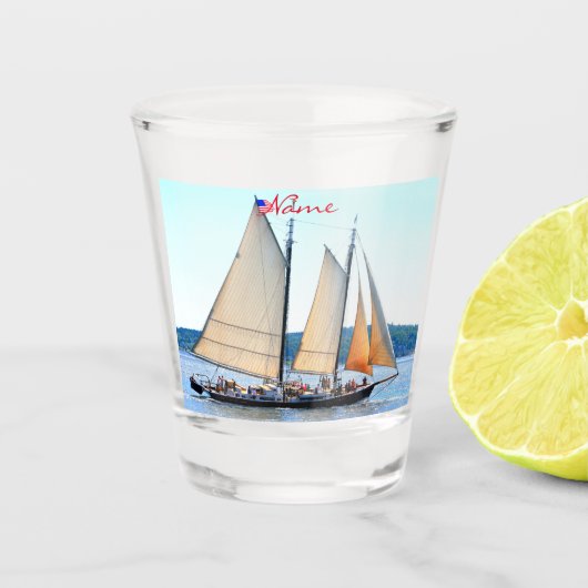 Maine Windjammer Sailing Thunder_Cove Schnapsglas (Vorderseite)