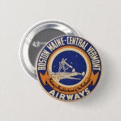 Maine-Zentrales Vermont Fluglinien-Logo Bostons Button (Vorne & Hinten)