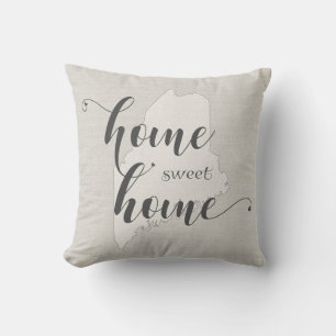 Maine - Zuhause Sweet Zuhause Burlap-Look Kissen