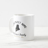 Maine Zuhause Sweet Zuhause Family Monogram Tasse (Vorderseite Links)