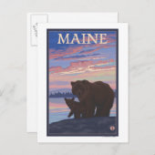 MaineBear und Cub Postkarte (Vorne/Hinten)