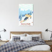 MaineDownhill Skier Scene Leinwanddruck (Insitu (Schlafzimmer))