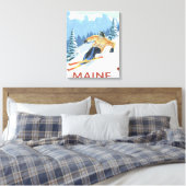 MaineDownhill Skier Scene Leinwanddruck (Insitu (Schlafzimmer))