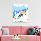 MaineDownhill Skier Scene Leinwanddruck (Insitu (Wohnzimmer))
