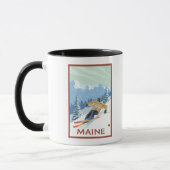 MaineDownhill Skier Scene Tasse (Links)