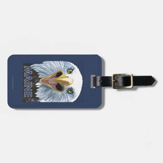 MaineEagle herauf nahes Gepäckanhänger (Vorderseite horizontal)