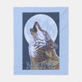 MaineHowling Wolf Fleecedecke (Vorderseite)