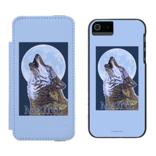 MaineHowling Wolf Incipio Watson™ iPhone 5 Geldbörsen Hülle