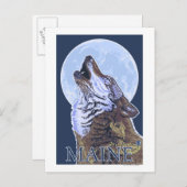 MaineHowling Wolf Postkarte (Vorne/Hinten)