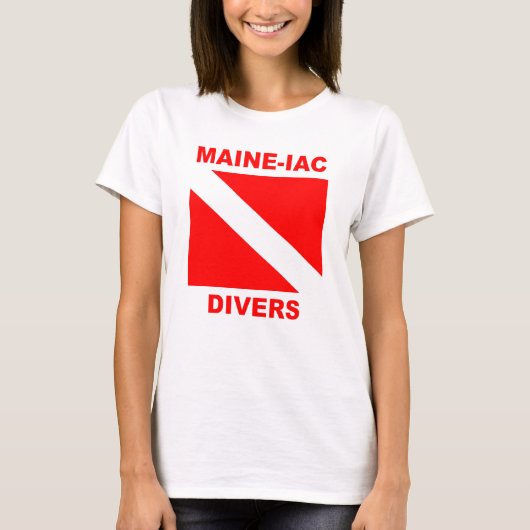 Maineiac Divers Dive Flag Logo Womens Classic T-Sh T-Shirt (Vorderseite)