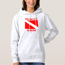 Maineiac Divers Dive Flag Logo Womens Sweatsirrt