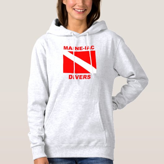 Maineiac Divers Dive Flag Logo Womens Sweatsirrt Hoodie (Vorderseite)