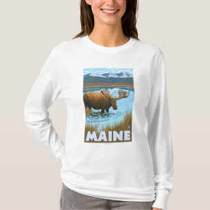 MaineMoose, das im See trinkt T-Shirt