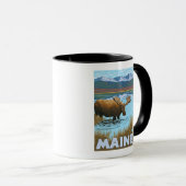 MaineMoose Drinking im See Tasse (VorderseiteRechts)