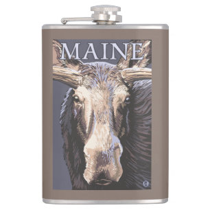 MaineMoose herauf nahes Flachmann