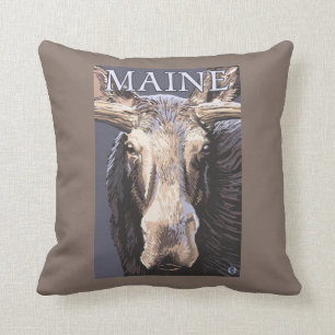MaineMoose herauf nahes Kissen