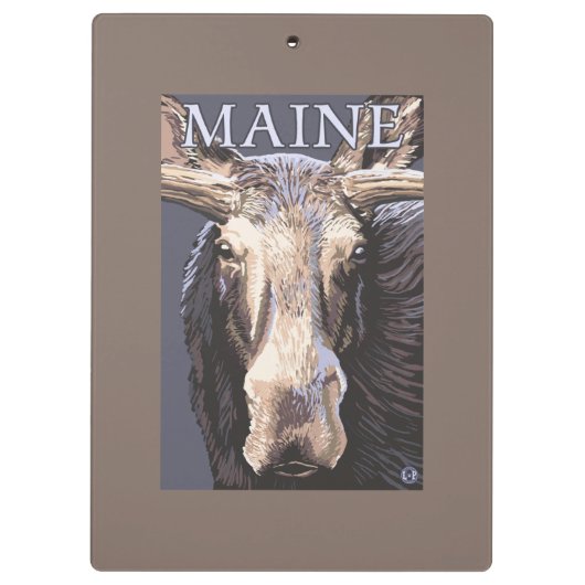 MaineMoose herauf nahes Klemmbrett (Rückseite)