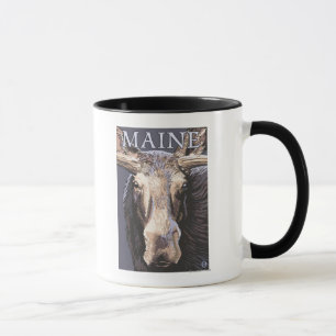 MaineMoose herauf nahes Tasse