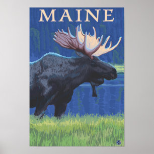 MaineMoose in the Moonlight Poster