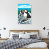 MainePuffins-Szene Leinwanddruck (Insitu (Schlafzimmer))