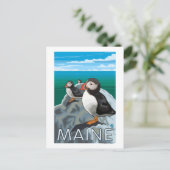 MainePuffins-Szene Postkarte (Stehend Vorderseite)