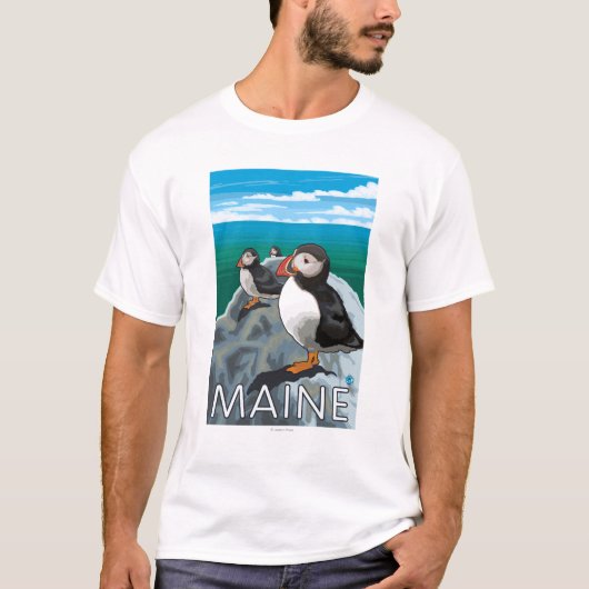 MainePuffins Szene T-Shirt (Vorderseite)