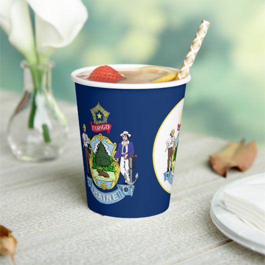 Mainer Flag & Seal, Flag of Maine Pappbecher (In Situ)