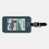 MaineRiver, das Szene flößt Gepäckanhänger (Vorderseite horizontal)