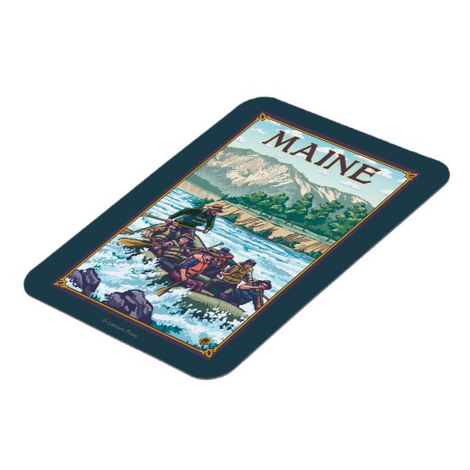 MaineRiver-Rafting-Szene Magnet (Linke Seite)