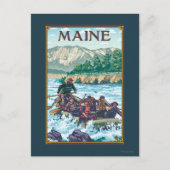 MaineRiver-Rafting-Szene Postkarte (Vorderseite)