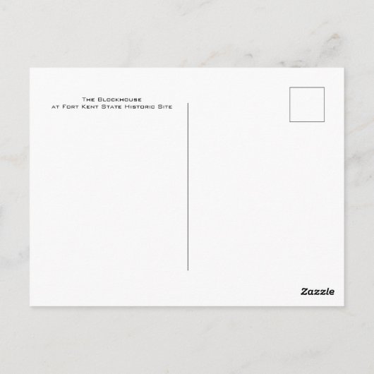 Maines Aroostook-Kriegsblockhaus in Fort Kent Postkarte (Rückseite)