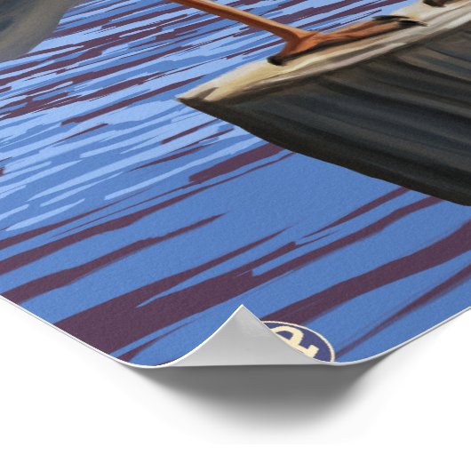 MaineSea Gulls Scene Poster (Ecke)