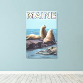 MaineSea Lions Szene Leinwanddruck (Insitu (Holzboden))