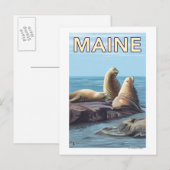 MaineSea Lions Szene Postkarte (Vorne/Hinten)