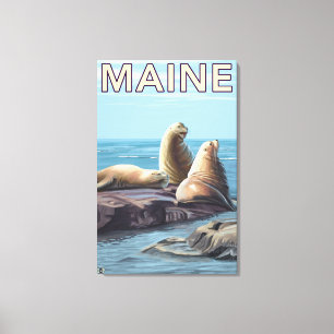 MaineSea Löwe-Szene Leinwanddruck