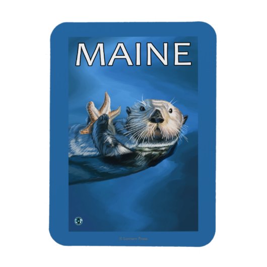 MaineSea Otter Scene Magnet (Vertikal)