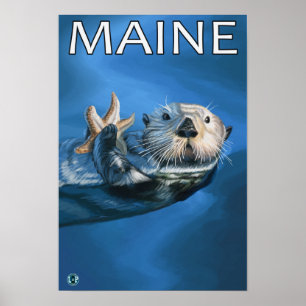 MaineSea Otter Scene Poster