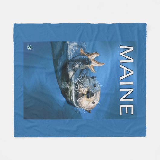 MaineSea Otter-Szene Fleecedecke (Vorderseite (Horizontal))