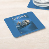 MaineSea Otter-Szene Rechteckiger Pappuntersetzer (angewinkelt)