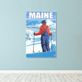 MaineSkier Admiring View Leinwanddruck (Insitu (Holzboden))