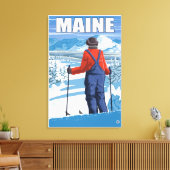 MaineSkier Admiring View Leinwanddruck (Insitu (Wohnzimmer))