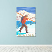 MaineSkier Carry Skis Leinwanddruck (Insitu (Holzboden))