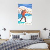 MaineSkier Carry Skis Leinwanddruck (Insitu (Schlafzimmer))