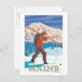 MaineSkier Carry Skis Postkarte (Vorne/Hinten)