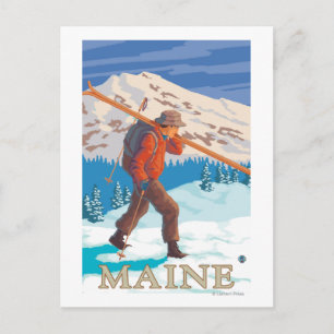 MaineSkier Carry Skis Postkarte